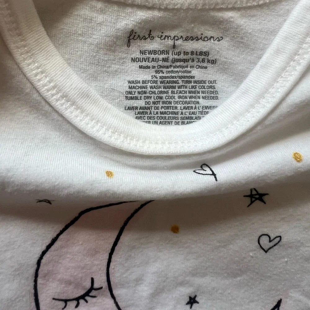 First Impressions Moon and Stars Ruffle Bodysuit | Newborn